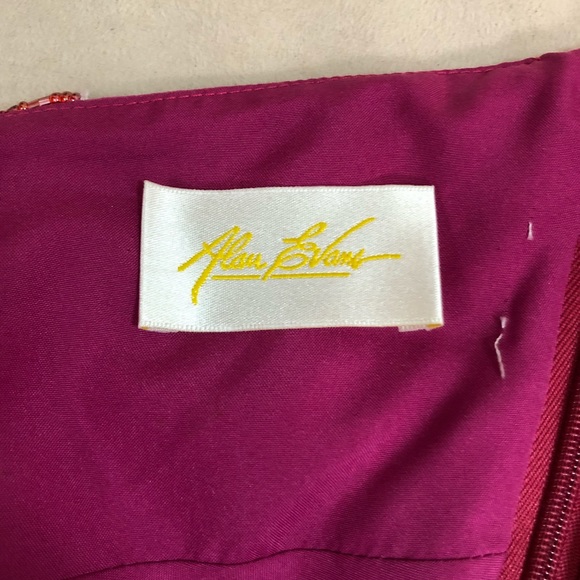 Vintage 90's Raspberry Pink Ruffle Halter Gown - Picture 8 of 8